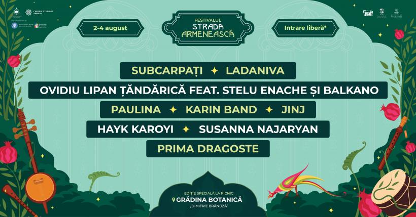 Trei zile pline de concerte și activități la Festivalul Strada Armenească în Grădina Botanică din București