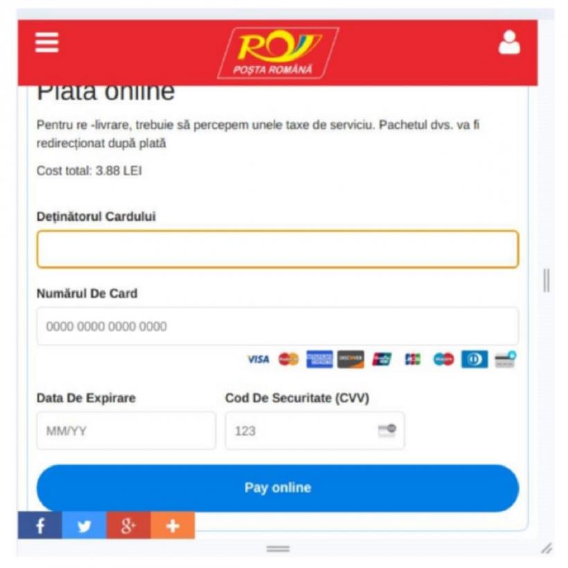 Avertisment! Campanii de tip Scam, care folosesc numele Poștei Române 18910985