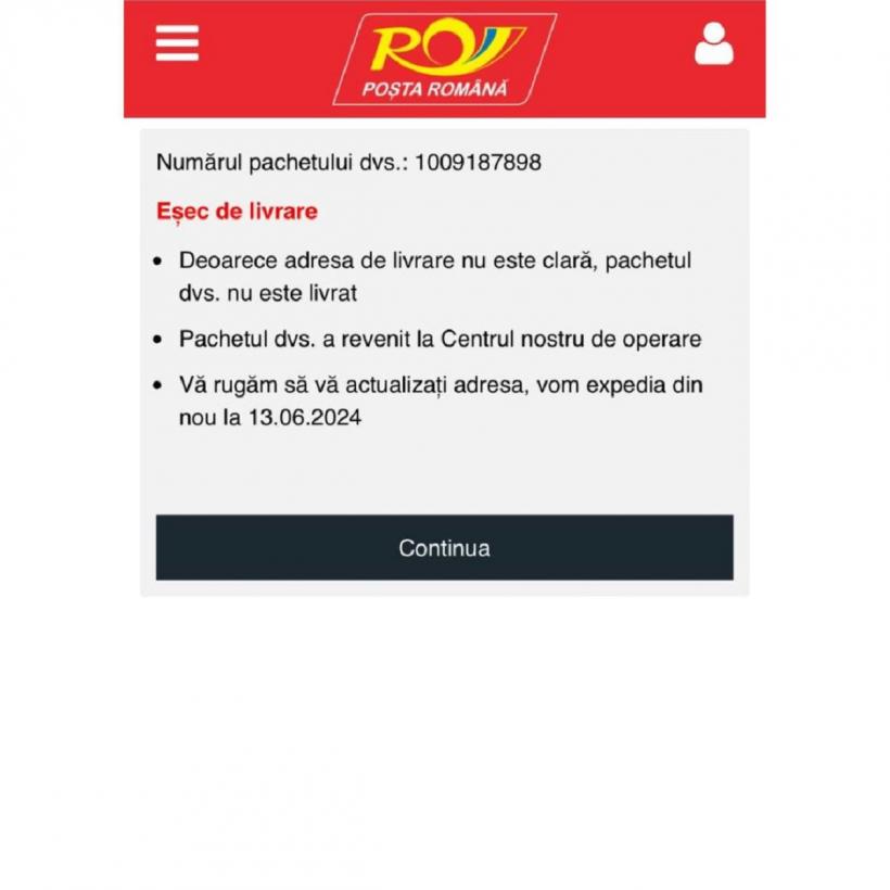 Avertisment! Campanii de tip Scam, care folosesc numele Poștei Române 18910987
