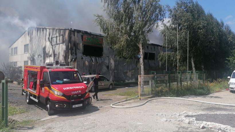 Incendiu la o fabrică de prelucrare a furnirului, în Brăila: Un mort, 12 oameni evacuați