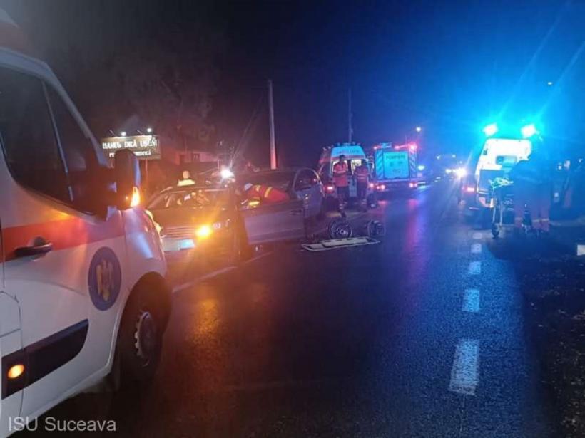 Accident cumplit în Suceava. Un copil a rămas încarcerat în mașină 18914671
