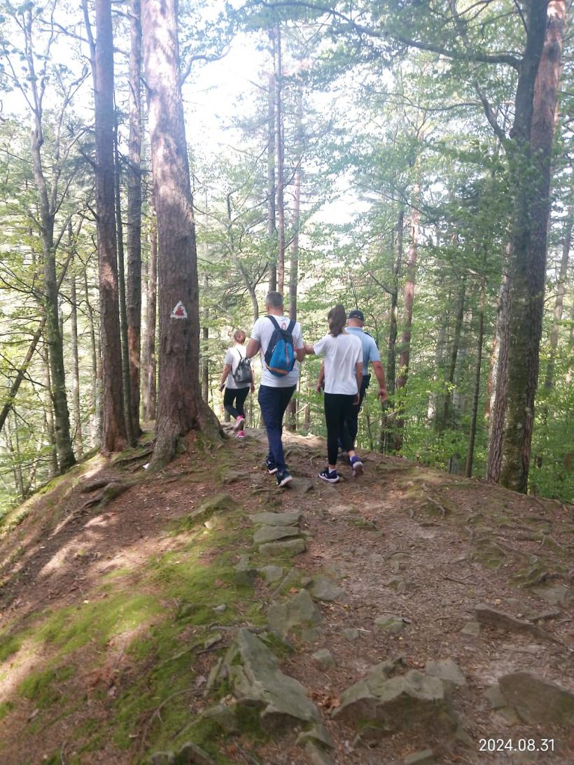 O familie care s-a întâlnit cu trei urși a fost evacuată de pe munte de jandarmi, în Slănic Moldova. 18915089