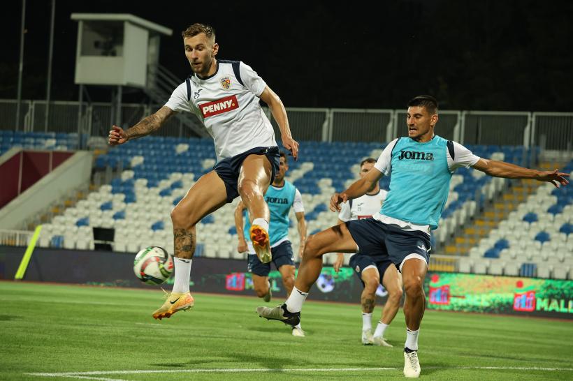 Naționala României de fotbal, pregătită de meciul cu Kosovo. Tricolorii au făcut joi seara antrenamentul oficial 18916004