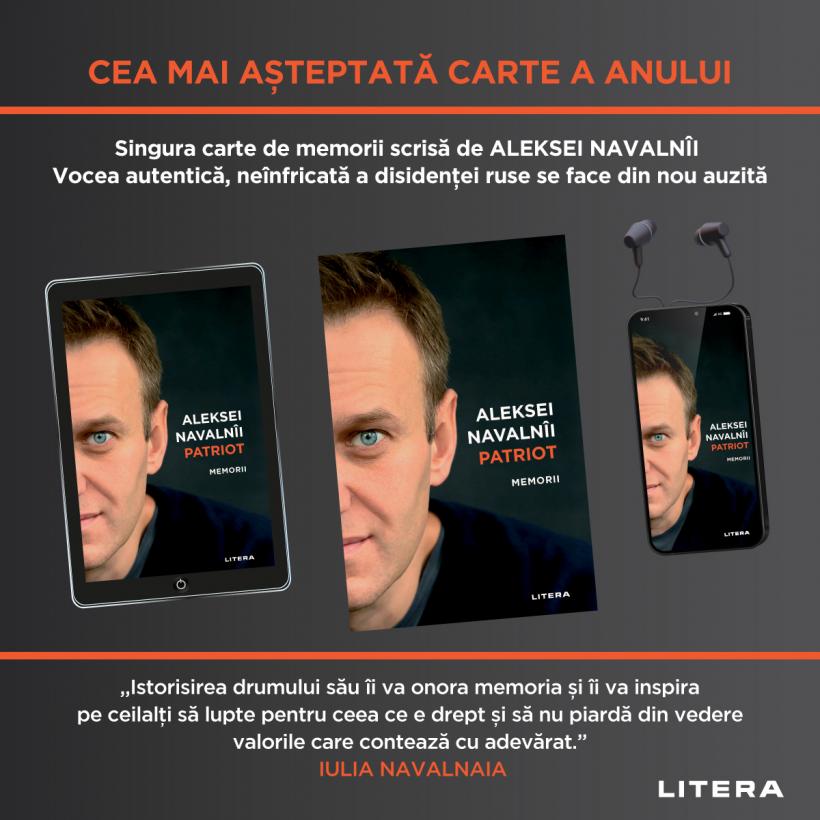 Patriot.Memorii de Aleksei Navalnîi, cea mai așteptată carte a anului,  va apărea la Editura Litera