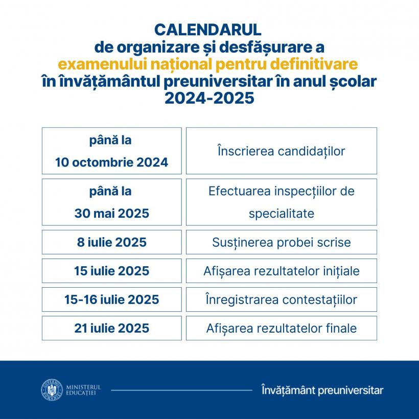 Ministerul Educației anunță când se va susține examenul de definitivat în anul școlar 2024-2025 18918661