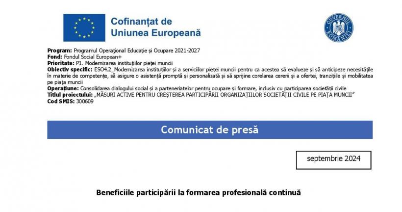 Beneficiile participării la formarea profesională continuă