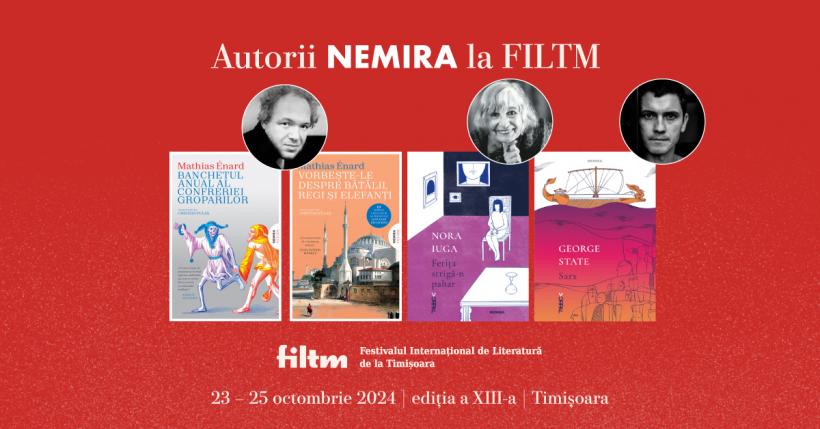 Mathias Enard, Nora Iuga și George State, invitați speciali la Festivalul Internațional de Literatură de la Timișoara (FILTM)