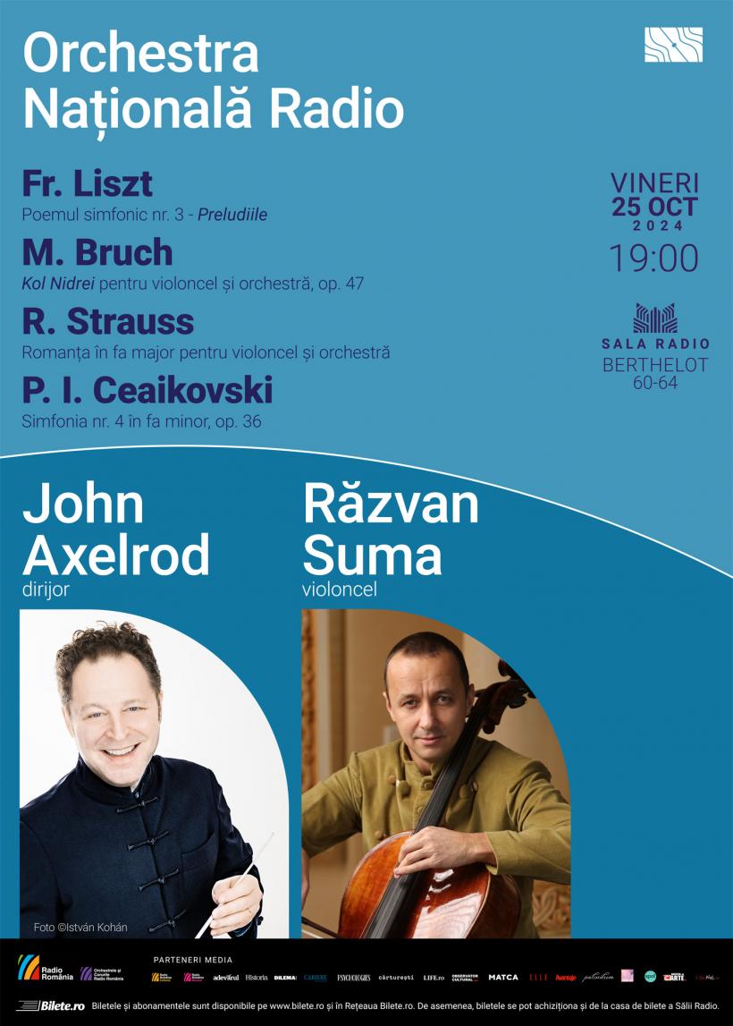 Dirijorul american JOHN AXELROD: concert LISZT / BRUCH / R. STRAUSS / CEAIKOVSKI la Sala Radio 18923599