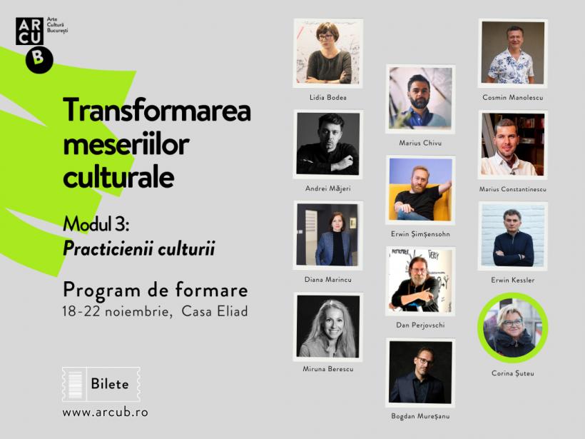 ARCUB anunță lansarea modulului III „Practicienii culturii” al Programului de training „Transformarea meseriilor culturale”