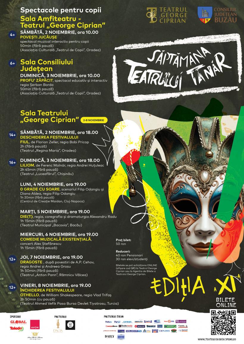 Festivalul „Săptămâna Teatrului Tânăr” organizat de Teatrul „George Ciprian” va avea loc între 2 și 8 noiembrie 2024 la Buzău 18924873