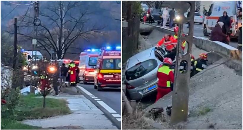 Accident grav pe DN 7, la Brezoi, Vâlcea. Opt persoane au ajuns la spital