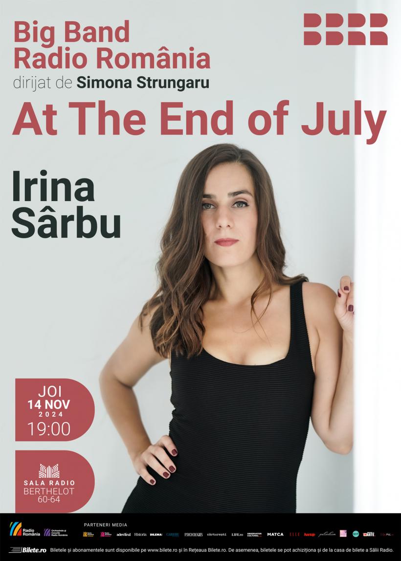 „At the End of July”:  jazz cu Irina Sârbu și Big Band-ul Radio