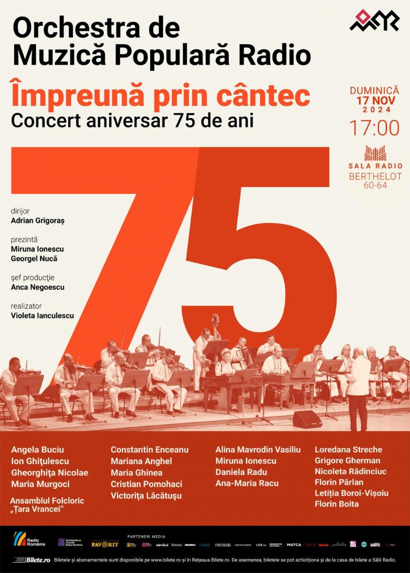 75 de ani de folclor: Orchestra de Muzică Populară Radio – concert aniversar