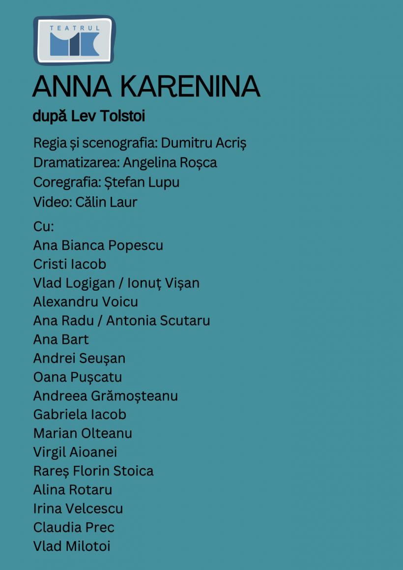 Anna Karenina – în premieră la Teatrul Mic 18927550