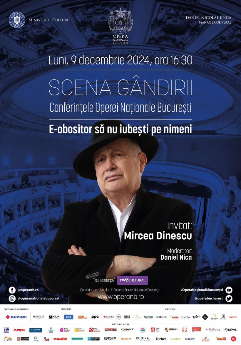 Mircea Dinescu invitat la SCENA GÂNDIRII - Conferințele Operei Naționale București