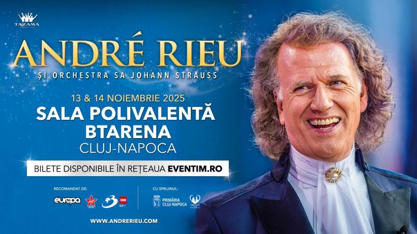 Bilete în vânzare pentru concertele André Rieu: trăiește magia muzicii live, în 2025, la BTarena, Cluj-Napoca!