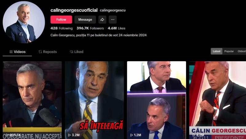 Călin Georgescu a fost interzis pe TikTok  18929501