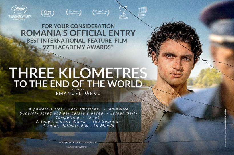 Trei kilometri până la capătul lumii reprezintă România în cursa pentru Premiile Academiei Americane de Film