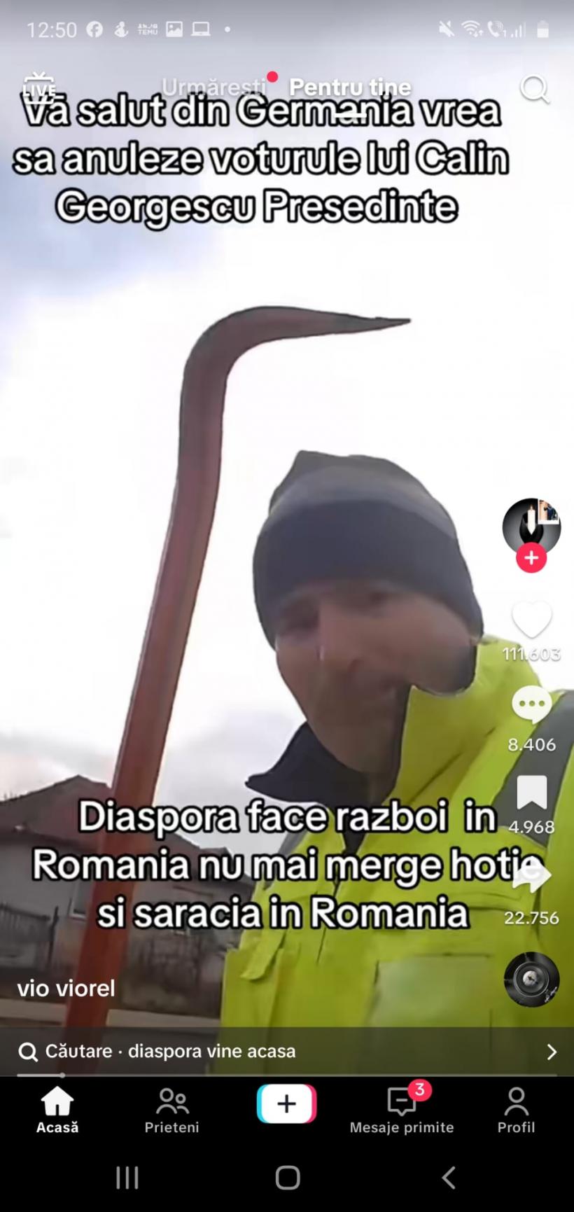 Răscoală pe TikTok, cu furci și topoare! Lumea crede tot ce vede pe rețele. Cum arată de aproape o coborâre în offline a lui Călin Georgescu 18931212
