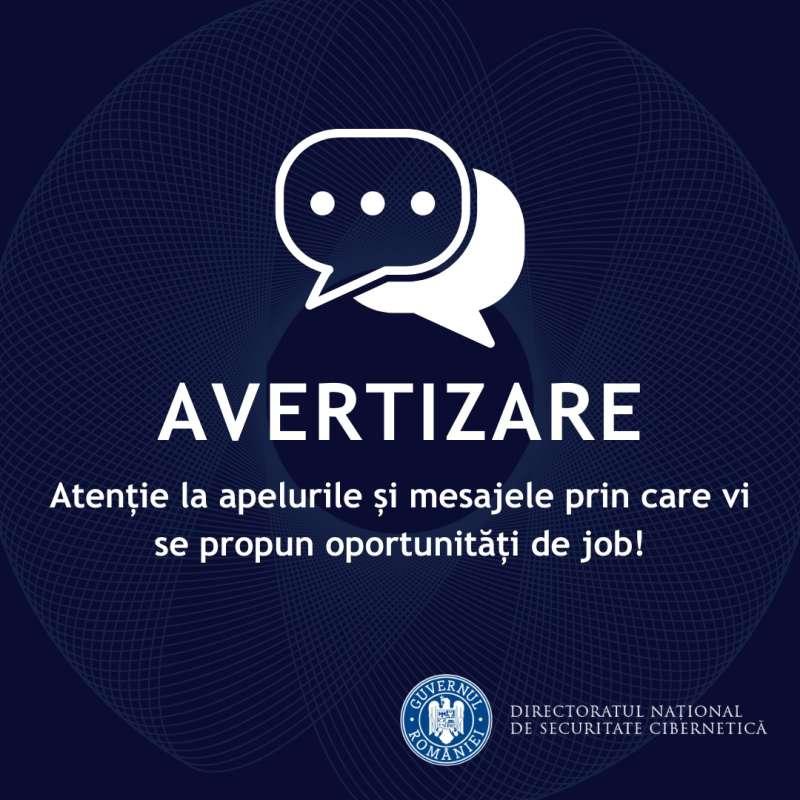 DNSC avertizează în legătură cu mesajele care oferă &#039;&#039;job-uri online&#039;&#039;