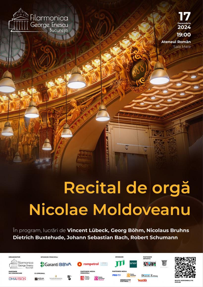 Muzică barocă și romantică interpretată la Marea Orgă a Ateneului de Nicolae Moldoveanu