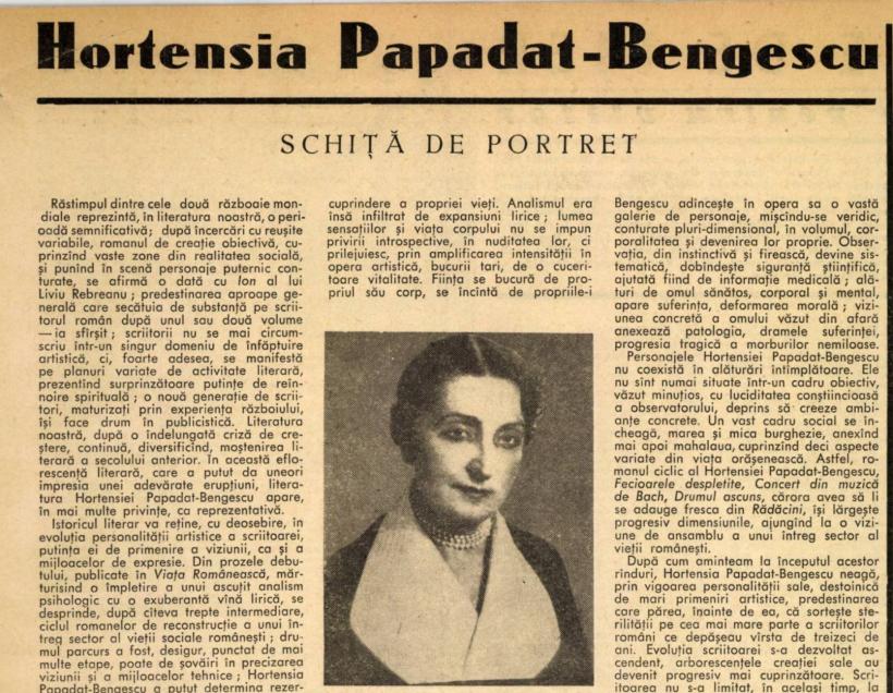 Hortensia Papadat-Bengescu, zvâcul prozei românești moderniste. Scriitoare cochete, biografii secrete 18932850