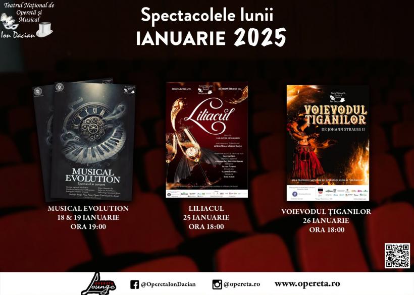 Program Teatrul Naţional de Operetă şi Musical “Ion Dacian” – luna ianuarie 2025