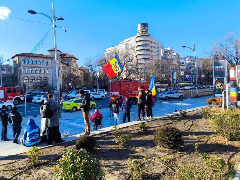 Stegarul Dac protestează din nou: Circulație blocată în zona Universității din București 18934870