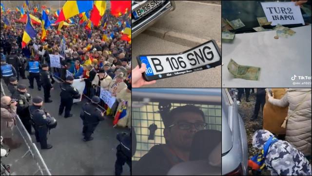 Bărbatul care a vandalizat mașina echipei Observator, la protestul susținătorilor lui Călin Georgescu, a fost reținut