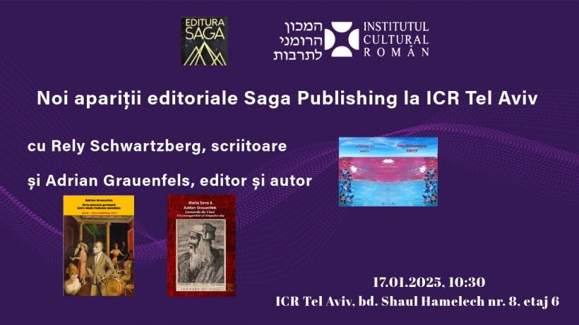 Noi apariții editoriale Saga Publishing la ICR Tel Aviv