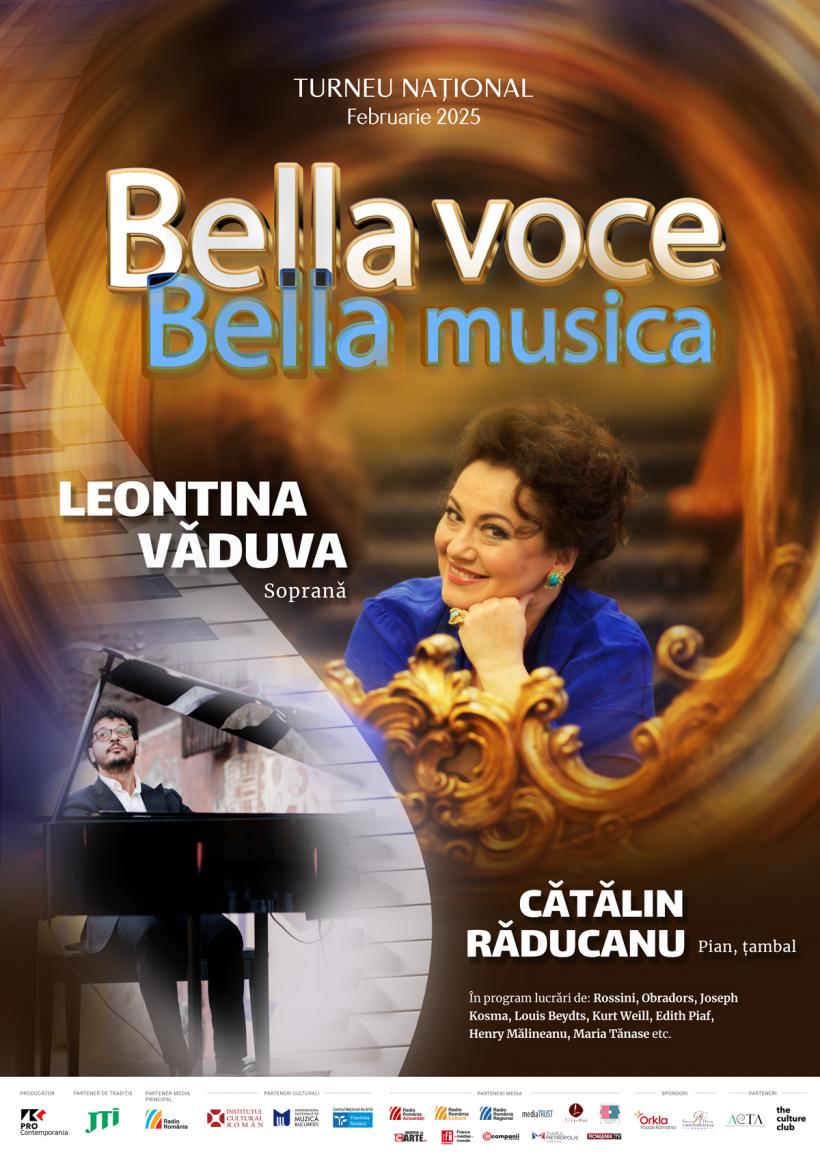 Leontina Văduva şi Cătălin Răducanu deschid Turneul Naţional Bella voce, Bella musica la Ateneul Român, pe 3 februarie 2025