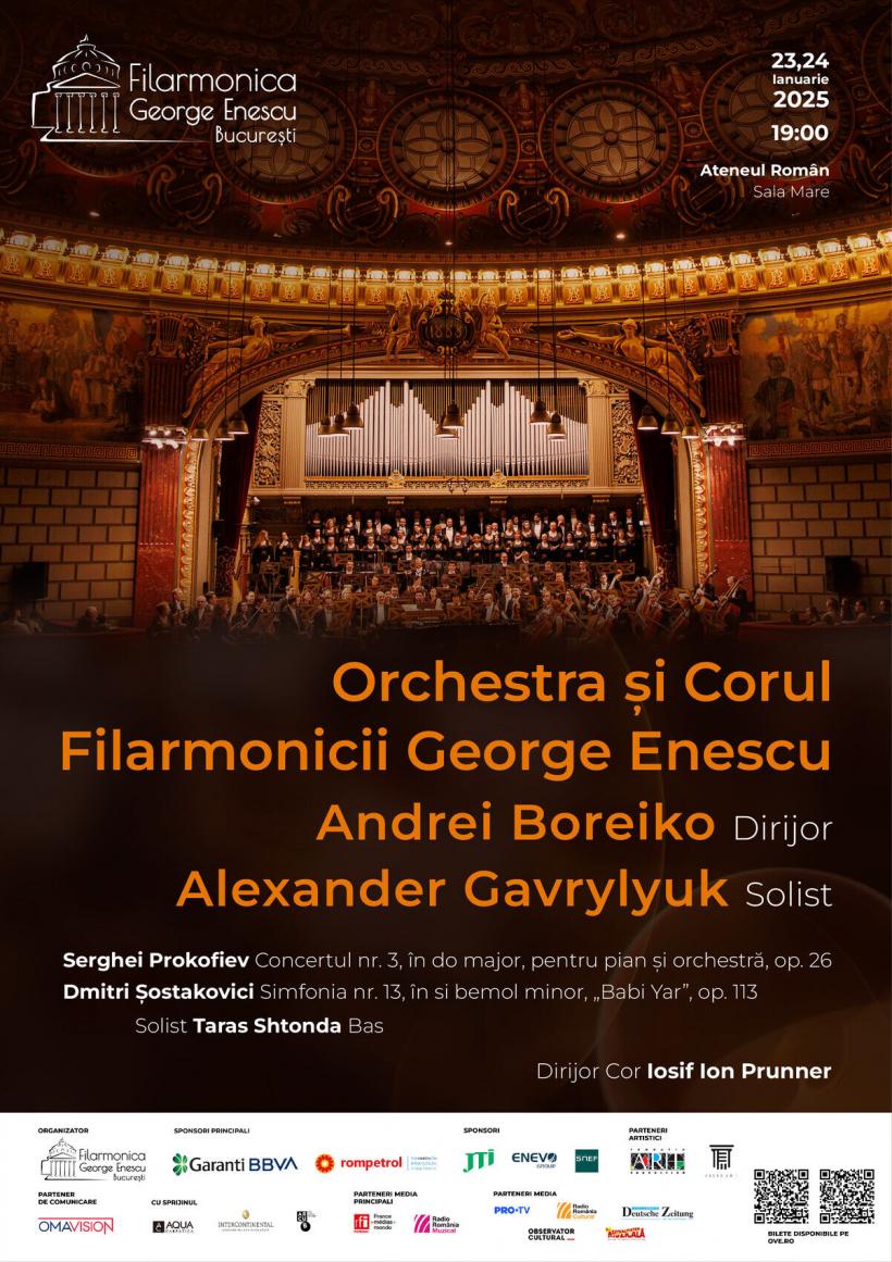 Dirijorul Andrei Boreiko și solistul Alexander Gavrylyuk vor concerta pentru prima dată în Stagiunea Simfonică a Filarmonicii George Enescu pe 23 și 24 ianuarie