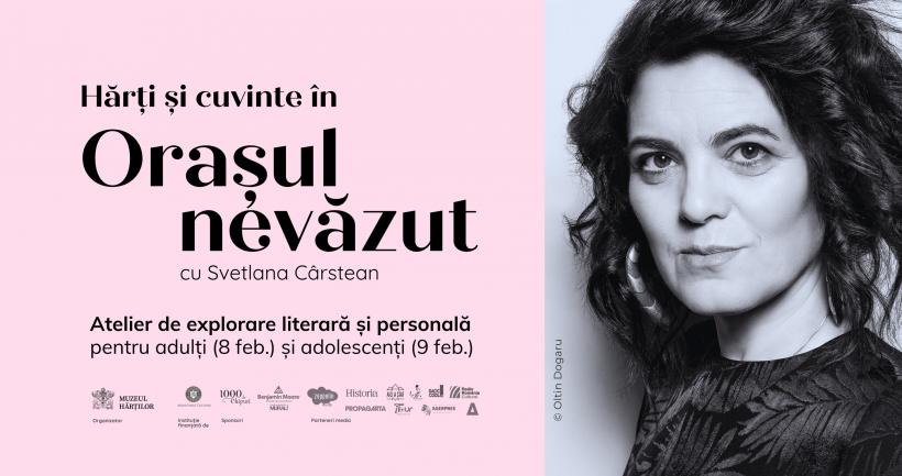 Poeta Svetlana Cârstean în ORAȘUL NEVĂZUT. Ateliere de explorare literară și personală pentru adulți și adolescenți 18939523