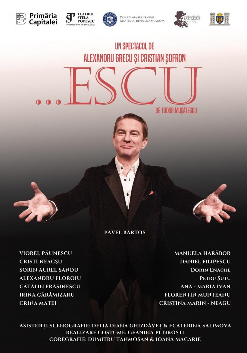 Spectacolul „...Escu” al Teatrului „Stela Popescu”, cu Pavel Bartoș în rolul principal – trei nominalizări la Gala Premiilor UNITEM 2025 din Republica Moldova