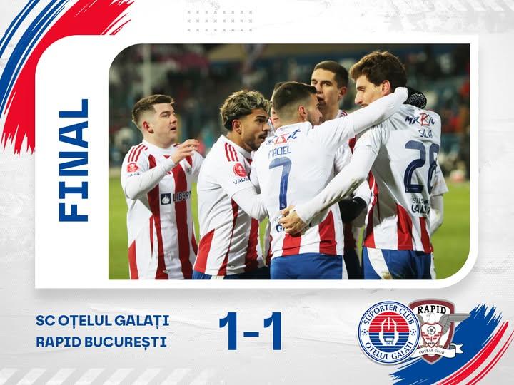 Superligă: Oțelul Galați-Rapid București, 1-1