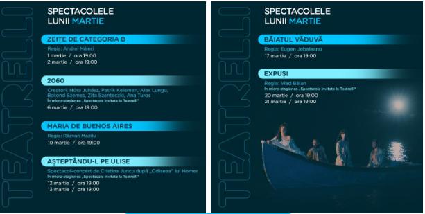 Ce vezi în luna martie la Teatrelli?