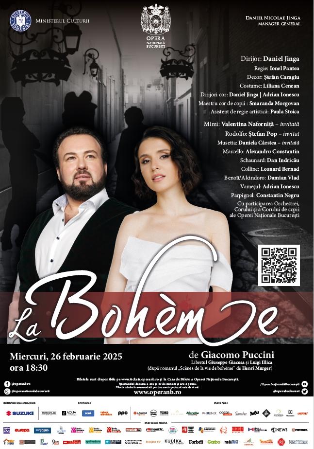 La Bohème de Puccini, la Opera Națională București, cu invitați de talie internațională, soprana Valentina Naforniță și tenorul Ștefan Pop, în ultima săptămână din luna îndrăgostiților (februarie) 18942170