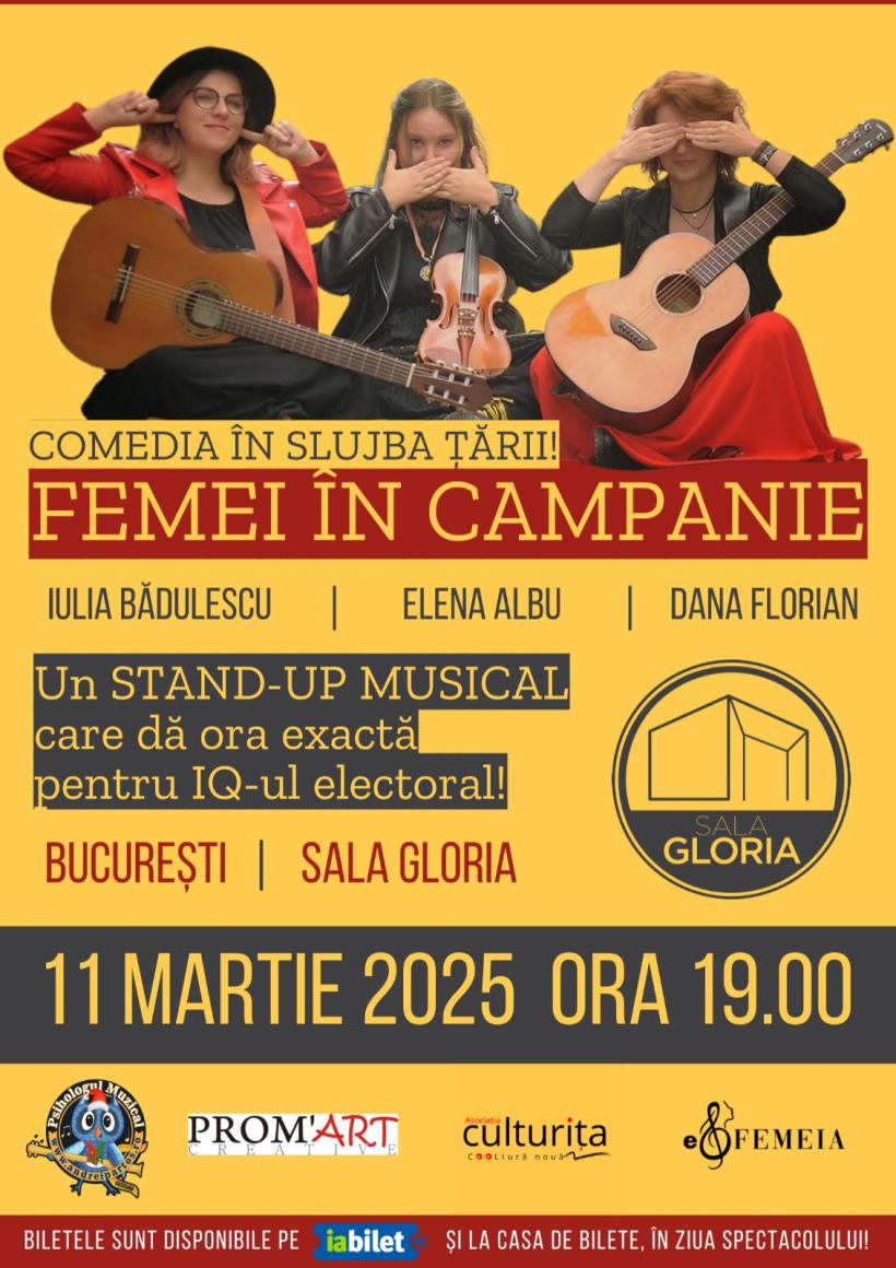 FEMEI ÎN CAMPANIE, un musical cu umor fin și observații ascuțite, la Sala Gloria