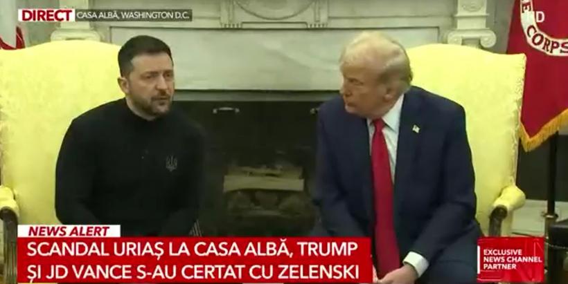 Scandal uriaș la Casa Albă. Trump și JD Vance s-au certat cu Zelenski. „Nu rezistați nici două săptămâni dacă nu vă ajutam”