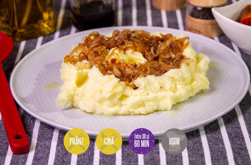 Sfaturi în bucătărie. Cum să prepari piure de cartofi cu ceapă caramelizată
