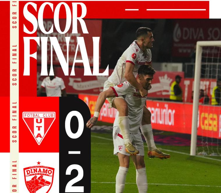 Dinamo învinge UTA Arad în deplasare, în ultimul meci din sezonul regular