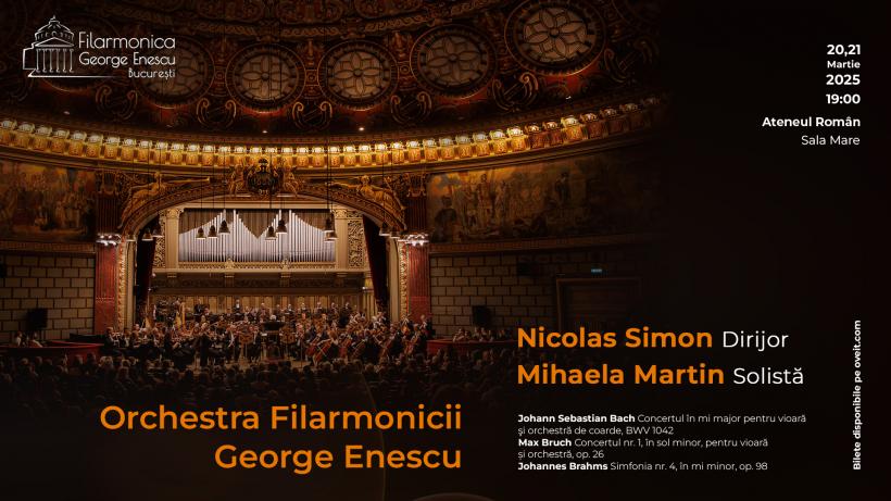Filarmonica George Enescu sărbătorește Ziua Internațională a Muzicii Vechi cu două concerte simfonice de neratat, pe 20 și 21 martie, cu dirijorul Nicolas Simon și violonista Mihaela Martin, ca invitați speciali