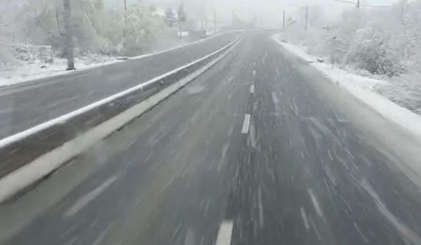 Ninge puternic în sudul României. Trafic de coșmar la intrare în București