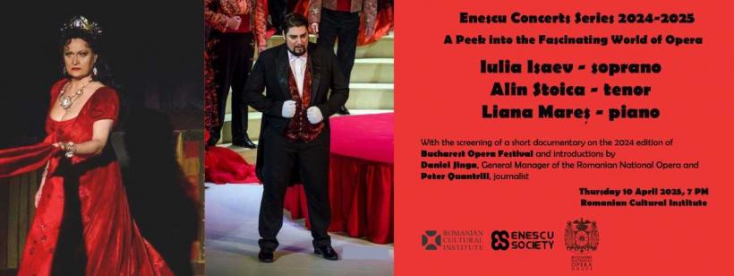 Bucharest Opera Festival 2025, lansat la ICR Londra cu un recital susținut de soprana Iulia Isaev, tenorul Alin Stoica și pianista Liana Mareș  18948956