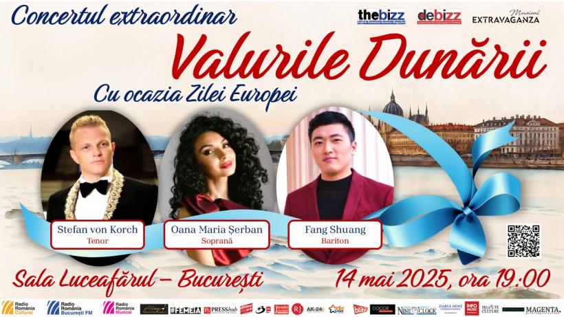 „Valurile Dunării” – O Călătorie Muzicală Extraordinară de Ziua Europei cu tenorul Ştefan von Korch, soprana Oana Şerban şi baritonul Fang Shuang la Sala Luceafărul pe 14 mai 18949294
