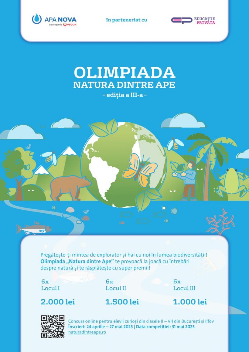 Olimpiada „Natura dintre Ape” revine cu ediția a III-a: o provocare pentru elevii pasionați de biodiversitate