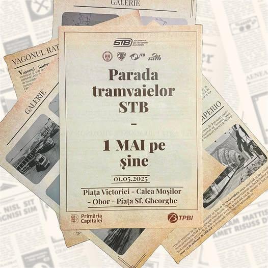 Parada tramvaielor de odinioară, muzică de fanfară și povești din Capitală, de 1 Mai