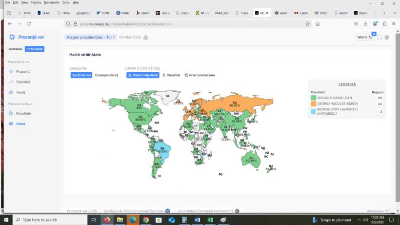 Votul diasporei a colorat harta lumii în verde și portocaliu