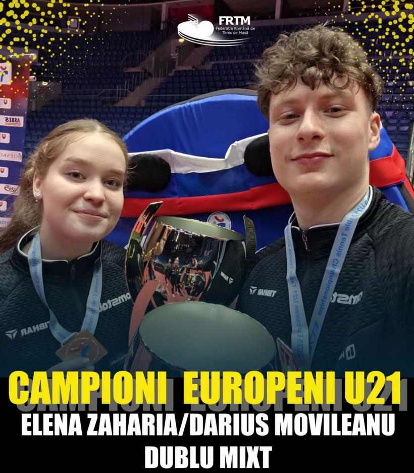 Echipa României la dublu mix a câștigat medalia de aur la Campionatele Europene U21 de tenis de masă 18953432