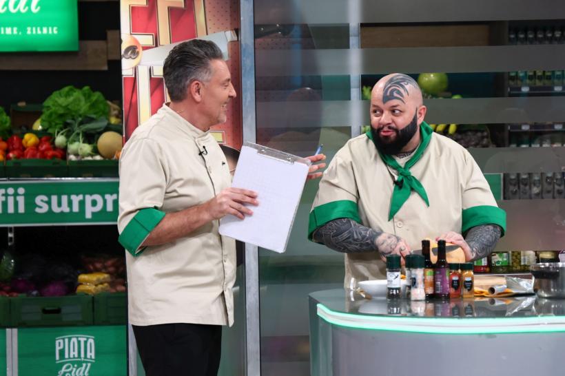 Echipa lui Chef Orlando, victorioasă ieri la Chefi la cuțite. Amuleta rimelor aduce hohote de râs în battle-ul serii, dar lovitura lui Chef Sautner complică grav sesiunea de gătit 18953767